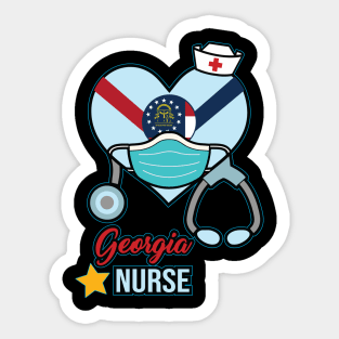 Georgia Nurse  - Love RN LPN CNA State Nursing Gift Sticker